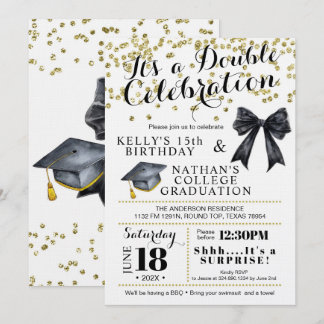 Convite de Aniversário e Formatura de Dupla Celebr