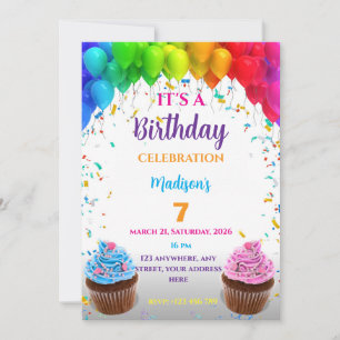 Convite de Aniversário Editável