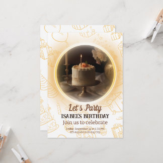 Convite de aniversário elegante