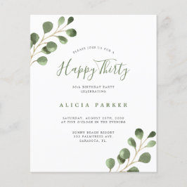 Convite de aniversário elegante do orçamento 30 an