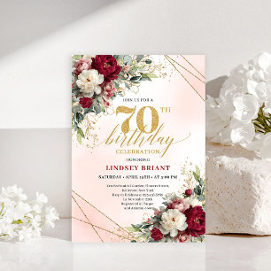 Convite de Aniversário Elegante Dourado 70 e Fabul