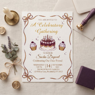 Convite de Aniversário Elegante e Vintage