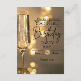 Convite de Aniversário Elegante para Brinde de Cha