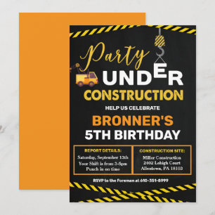 Convite de Aniversário em Construção