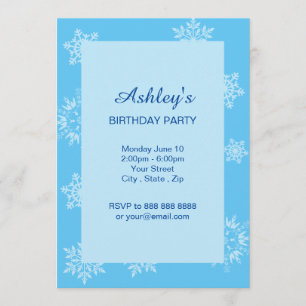Convite de Aniversário em Floco de Neve