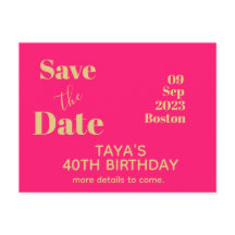 Convite de Aniversário em Ouro Rosa Salve a Data  