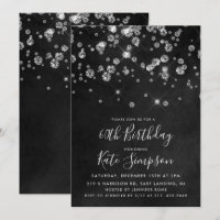 Convite de Aniversário em Quadro Negro com Diamant