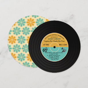 CONVITE DE ANIVERSÁRIO EM VINIL RETRÔ PARA QUALQUE