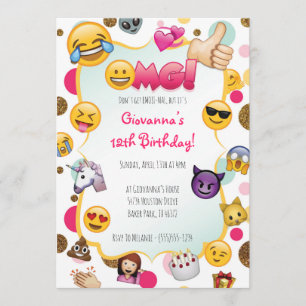 Convite de aniversário Emoji - Emoji Themed Invite