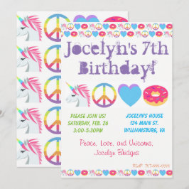 Convite de aniversário Emoji personalizável