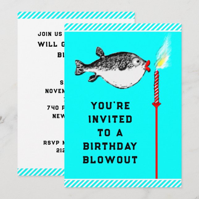 Convite de aniversário engraçado (Frente/Verso)