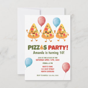 Convite de aniversário Engraçado de Pizza Engraçad
