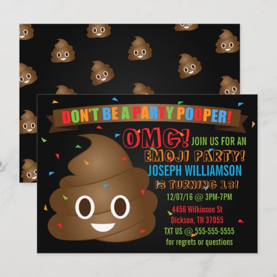 Convite De Aniversario Engracado Emoji Zazzle Com Br