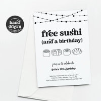 Convite de aniversário Engraçado Free Sushi