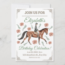 Convite de Aniversário Equestre