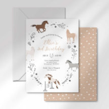 Convite de Aniversário Equestre Ocidental