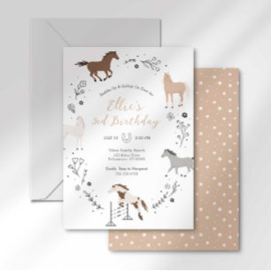 Convite de Aniversário Equestre Ocidental