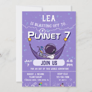 Convite de Aniversário Espacial