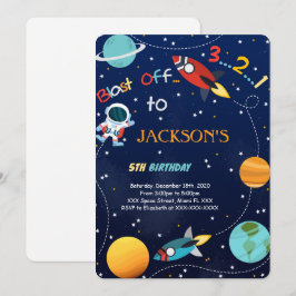 Convite de Aniversário Espacial decolagem
