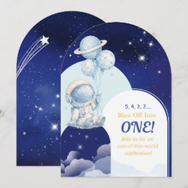 Convite de Aniversário Espacial para Um Ano