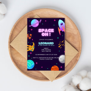 Convite de Aniversário Espaço Azul Purle