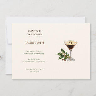 Convite de Aniversário Espresso Martini