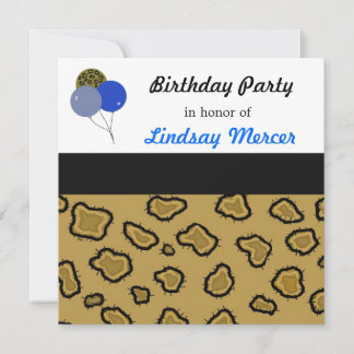 Convite de Aniversário Estampa de Leopardo