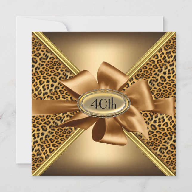 Convite de aniversário estampa de leopardo 5 (Frente)