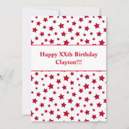 Convite de Aniversário Estrelas Vermelhas Com Mens