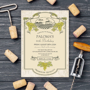 CONVITE DE ANIVERSÁRIO - Etiqueta de Vinho para Qu