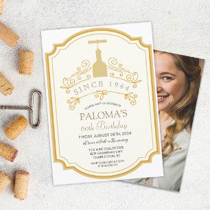 CONVITE DE ANIVERSÁRIO - Etiqueta de Vinho para Qu