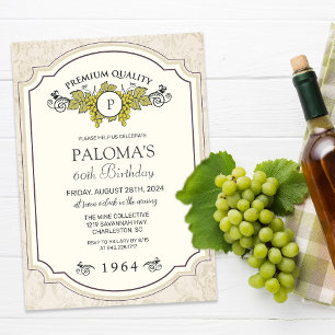 CONVITE DE ANIVERSÁRIO - Etiqueta de Vinho para Qu