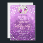 Convite de aniversário Euphoria com brilho púrpura<br><div class="desc">Este convite de aniversário trendy vai dar o tom para a festa eufórica perfeita!</div>
