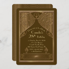 Convite de aniversário, excelente Gatsby, castanho