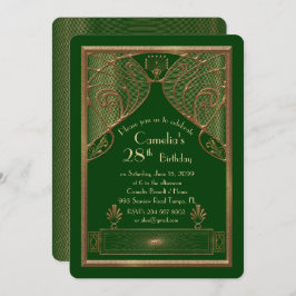 Convite de aniversário, excelente Gatsby, verde