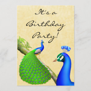 Convite de aniversário Exótico de Peacock Indian