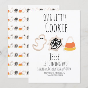 Convite de Aniversário Fantasma Aranha de Cookie M