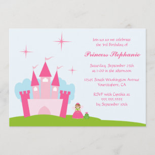 Convite de aniversário feericamente do castelo da