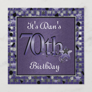 Convite de aniversário feliz do 70 para homens