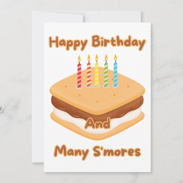 Convite de Aniversário Feliz e Muitos S'mores (Frente)