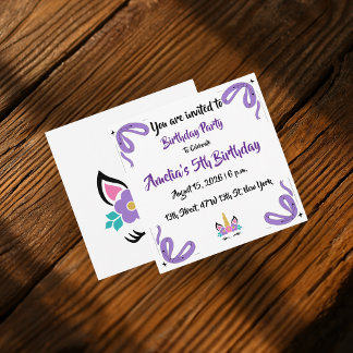 Convite de Aniversário Feliz Unicórnio Personaliza