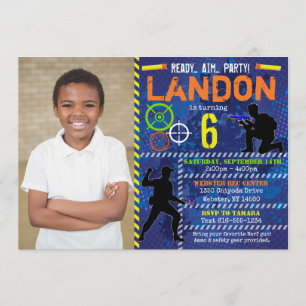 Convite de Aniversário Festa de Guerra de Dardos c