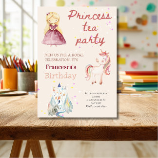 Convite de Aniversário Festa do Chá da Princesa Ro