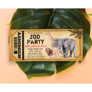 CONVITE DE ANIVERSÁRIO Festa no Zoológico para QUA