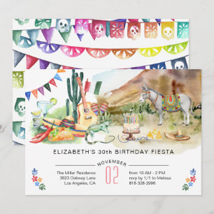 Convite de aniversário Fiesta mexicano