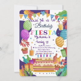 Convite de aniversário Fiesta mexicano