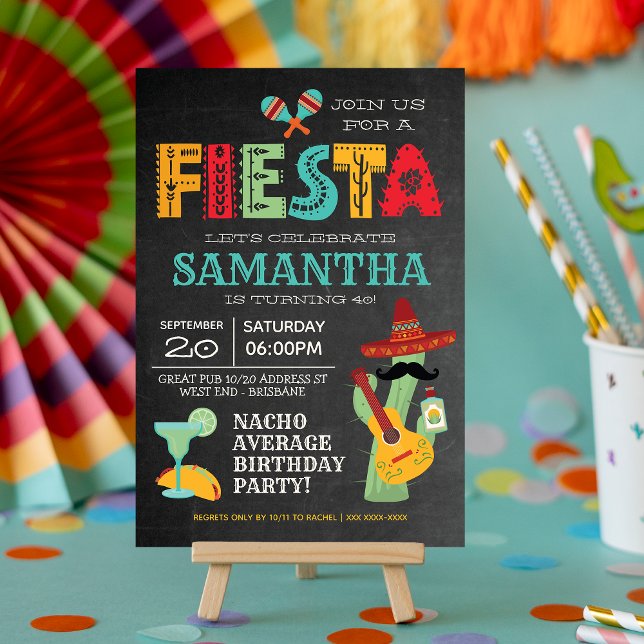 Convite de aniversário Fiesta mexicano (Criador carregado)
