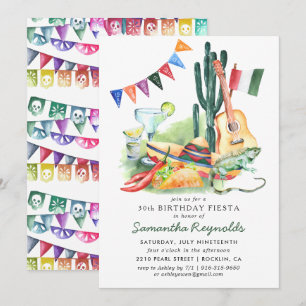 Convite de aniversário Fiesta mexicano
