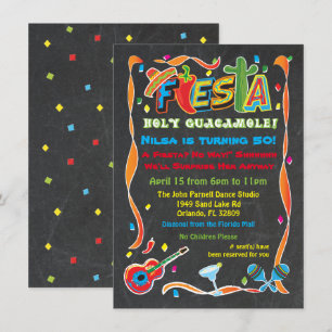 Convite de aniversário Fiesta mexicano