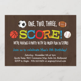 Convite de aniversário Final de Esportes